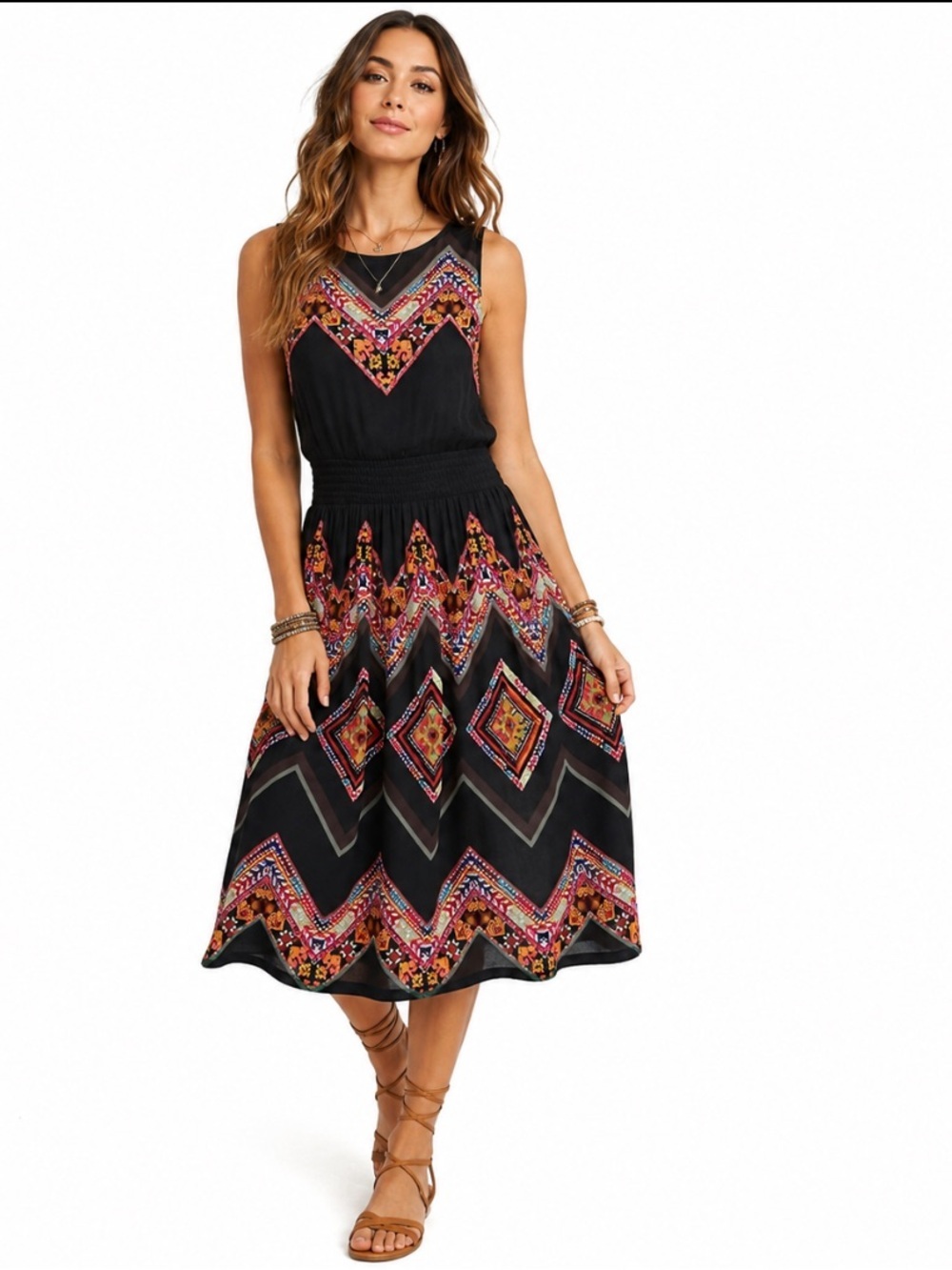 Tanvi Kedia Anthropologie Black Multi Patchwork Embroidered Midi Dress Size 0